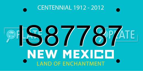 IS87787 New Mexico License Plate