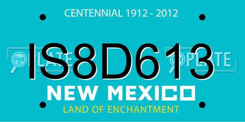 IS8D613 New Mexico License Plate