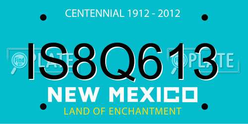 IS8Q613 New Mexico License Plate