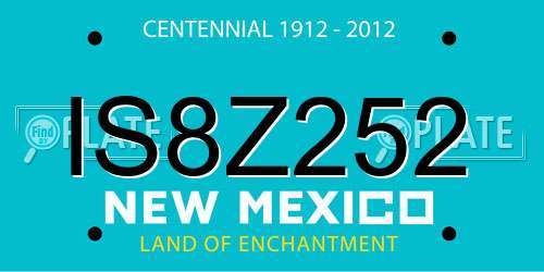 IS8Z252 New Mexico License Plate