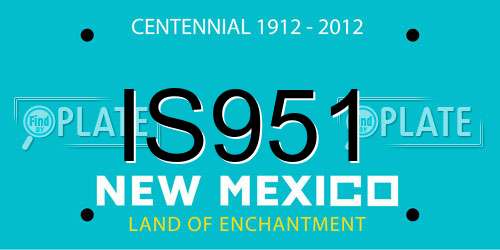 IS951 New Mexico License Plate