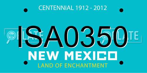 ISA0350 New Mexico License Plate