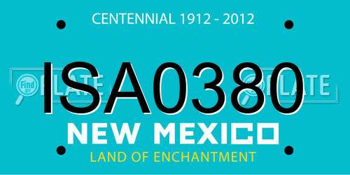 ISA0380 New Mexico License Plate