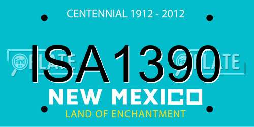ISA1390 New Mexico License Plate