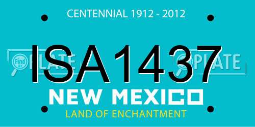 ISA1437 New Mexico License Plate