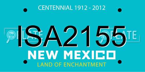 ISA2155 New Mexico License Plate
