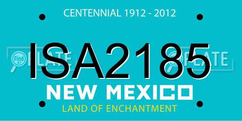 ISA2185 New Mexico License Plate