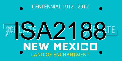 ISA2188 New Mexico License Plate