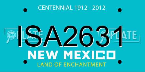 ISA2631 New Mexico License Plate