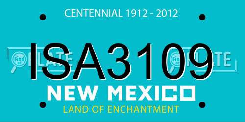 ISA3109 New Mexico License Plate