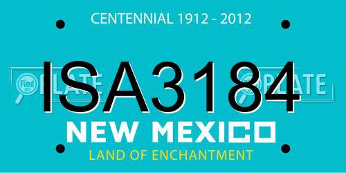 ISA3184 New Mexico License Plate