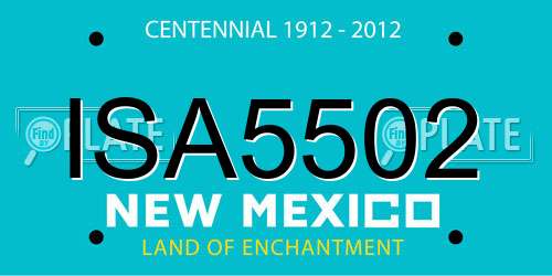 ISA5502 New Mexico License Plate
