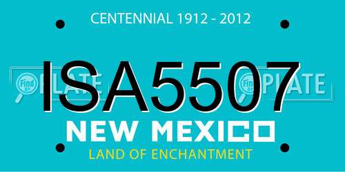 ISA5507 New Mexico License Plate