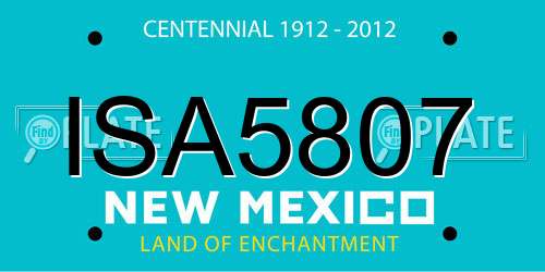 ISA5807 New Mexico License Plate
