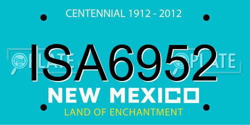 ISA6952 New Mexico License Plate