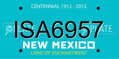 ISA6957 New Mexico License Plate