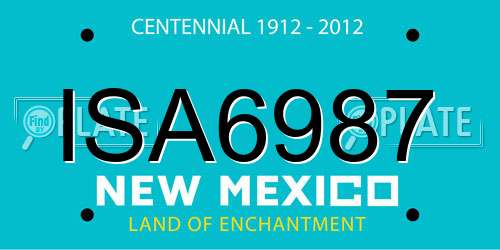 ISA6987 New Mexico License Plate