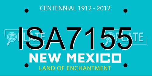 ISA7155 New Mexico License Plate