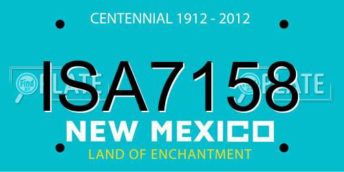 ISA7158 New Mexico License Plate