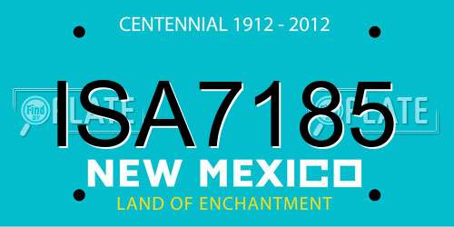 ISA7185 New Mexico License Plate