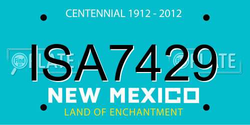 ISA7429 New Mexico License Plate