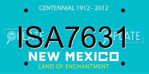 ISA7631 New Mexico License Plate