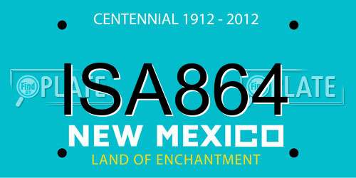 ISA864 New Mexico License Plate