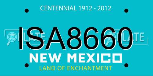 ISA8660 New Mexico License Plate