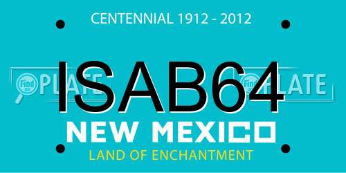 ISAB64 New Mexico License Plate