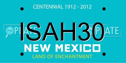 ISAH30 New Mexico License Plate
