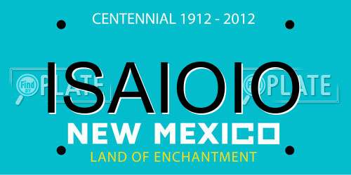 ISAIOIO New Mexico License Plate