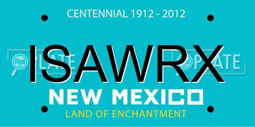 ISAWRX New Mexico License Plate
