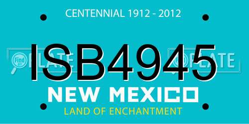 ISB4945 New Mexico License Plate