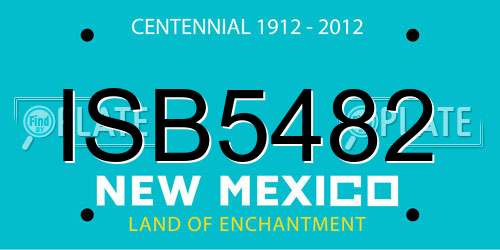 ISB5482 New Mexico License Plate