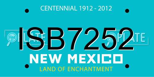 ISB7252 New Mexico License Plate
