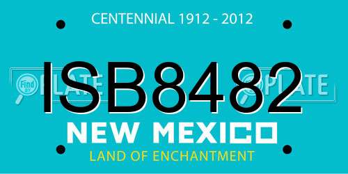 ISB8482 New Mexico License Plate