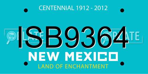 ISB9364 New Mexico License Plate