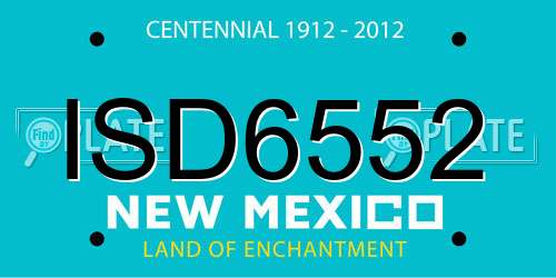 ISD6552 New Mexico License Plate