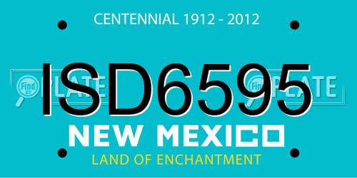 ISD6595 New Mexico License Plate