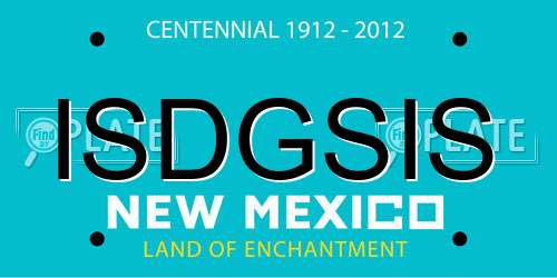 ISDGSIS New Mexico License Plate