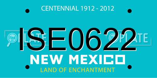 ISE0622 New Mexico License Plate