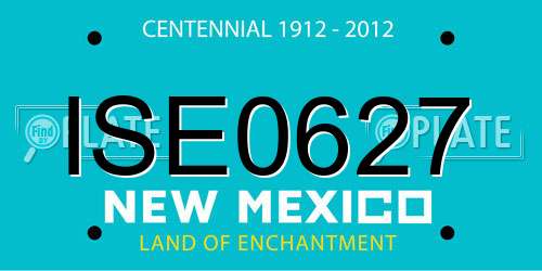 ISE0627 New Mexico License Plate