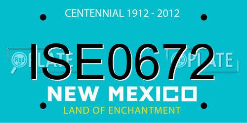 ISE0672 New Mexico License Plate