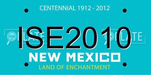 ISE2010 New Mexico License Plate