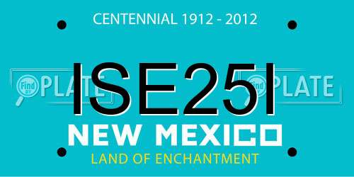 ISE25I New Mexico License Plate