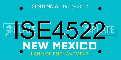 ISE4522 New Mexico License Plate