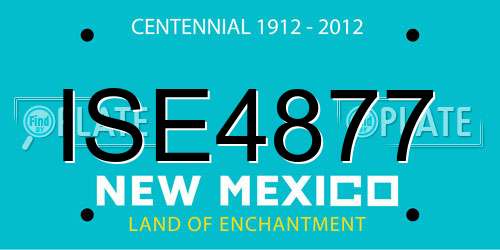ISE4877 New Mexico License Plate