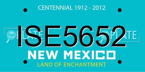 ISE5652 New Mexico License Plate