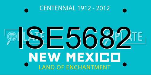 ISE5682 New Mexico License Plate