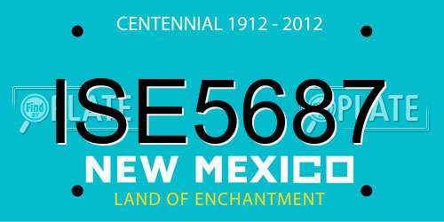 ISE5687 New Mexico License Plate